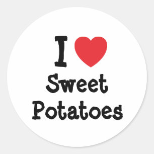 I love Sweet Potatoes heart T-Shirt Classic Round Sticker