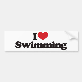 I Love Swimming Bumper Sticker
