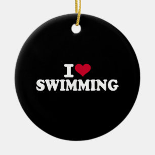 I love swimming ceramic tree decoration