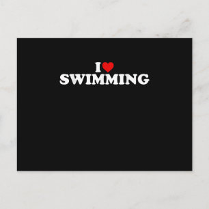 I Love Swimming - Heart Postcard