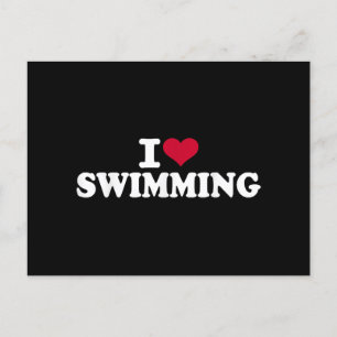 I love swimming holiday postcard