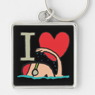 I Love Swimming Key Ring