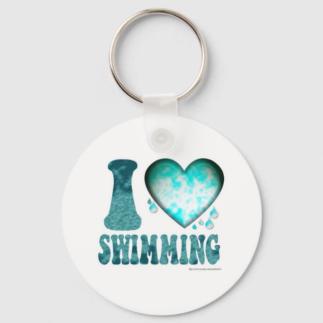 I Love Swimming Key Ring (Front)