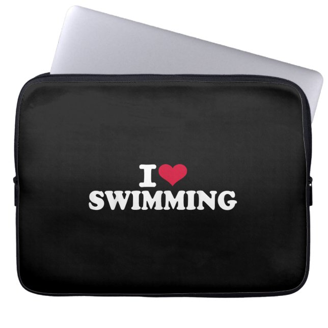 I love swimming laptop sleeve (Front)
