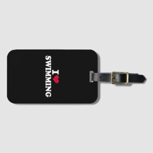 I love swimming luggage tag