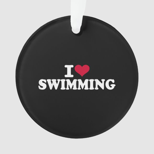 I love swimming ornament (Front)