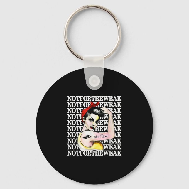 I Love Swimming - Swim Mum Not  Weak Design Key Ring (Front)