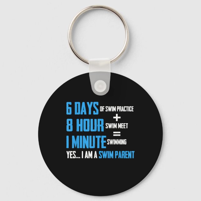 I Love Swimming - Swim Parent Design Key Ring (Front)