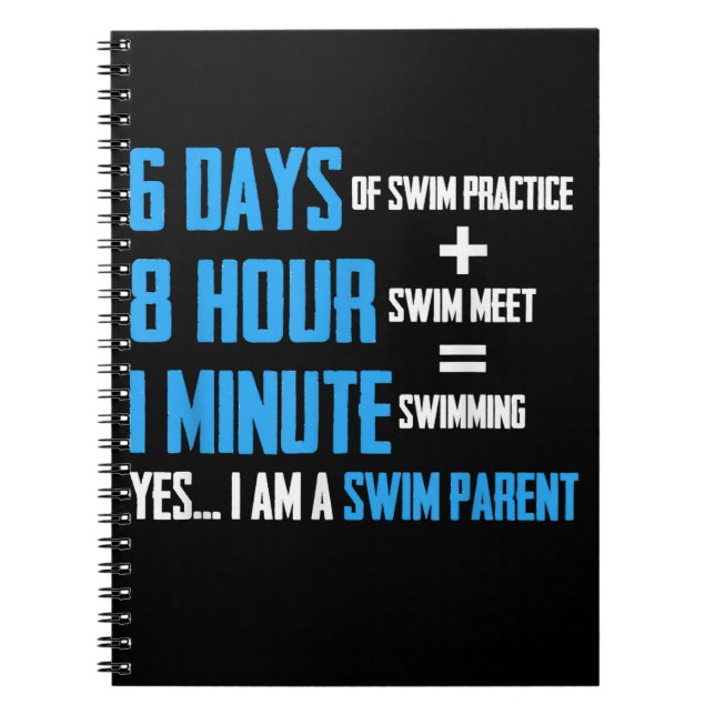 I Love Swimming - Swim Parent Design Notebook (Front)