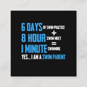 I Love Swimming - Swim Parent Design Square Business Card