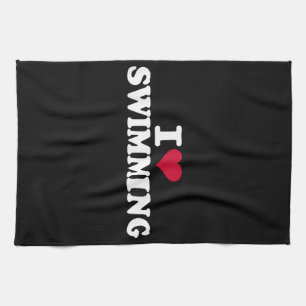 I love swimming tea towel