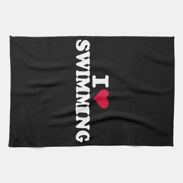 I love swimming tea towel (Horizontal)