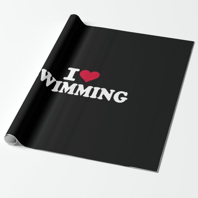 I love swimming wrapping paper (Unrolled)