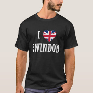 I Love Swindon England Union Jack Flag Heart Engli T-Shirt