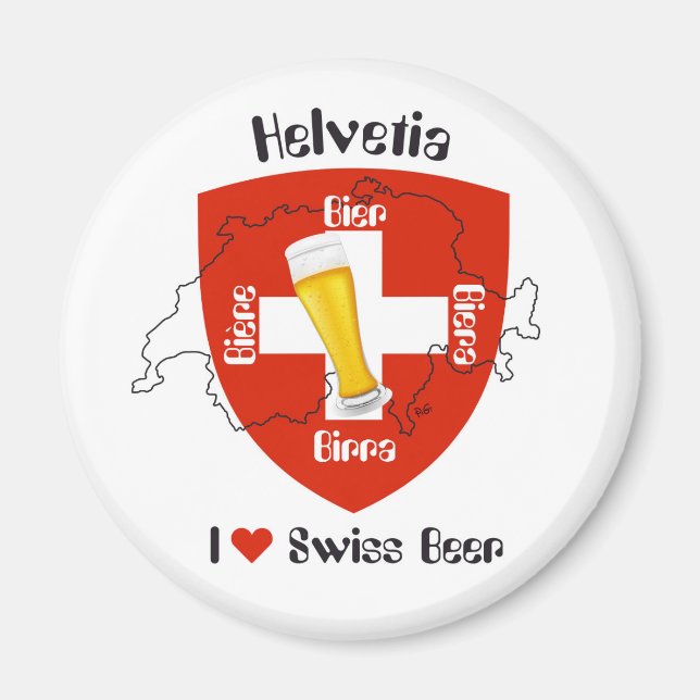 I love Swiss Beer Magnet (Front)