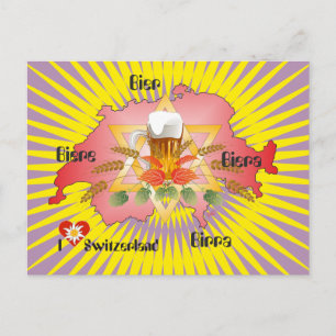 I love Swiss Beer postcard