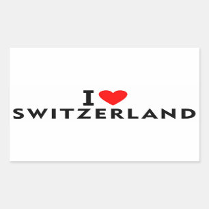 I love Switzerland country like heart travel touri Rectangular Sticker