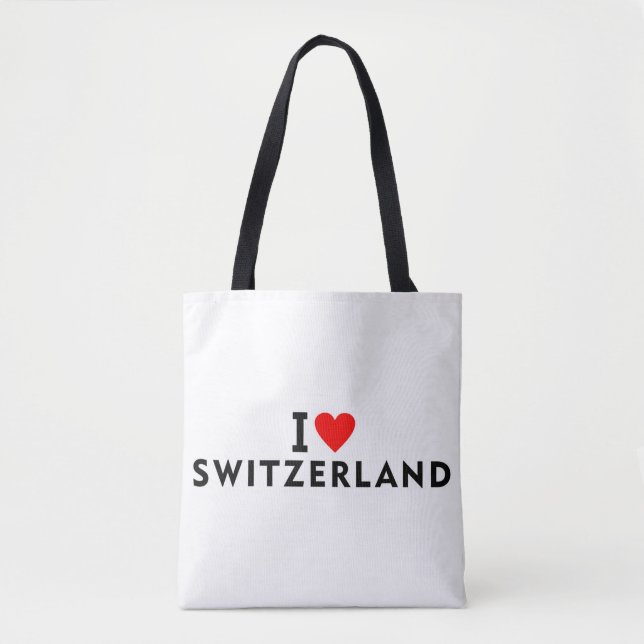 I love Switzerland country like heart travel touri Tote Bag (Front)