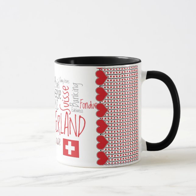 I Love Switzerland Favourite Swiss Things Mug (Right)