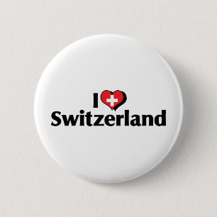 I Love Switzerland Flag 6 Cm Round Badge