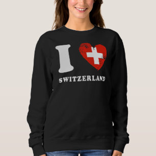 I Love Switzerland  Heart Flag Switzerland Sweatshirt