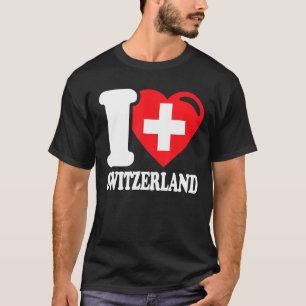 I Love Switzerland Homeland Swiss Flag Switzerland T-Shirt