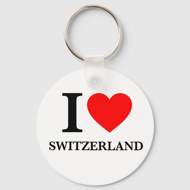 I Love Switzerland Key Ring (Front)