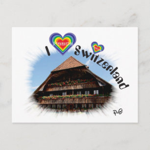 I love Switzerland Postkarte Postcard