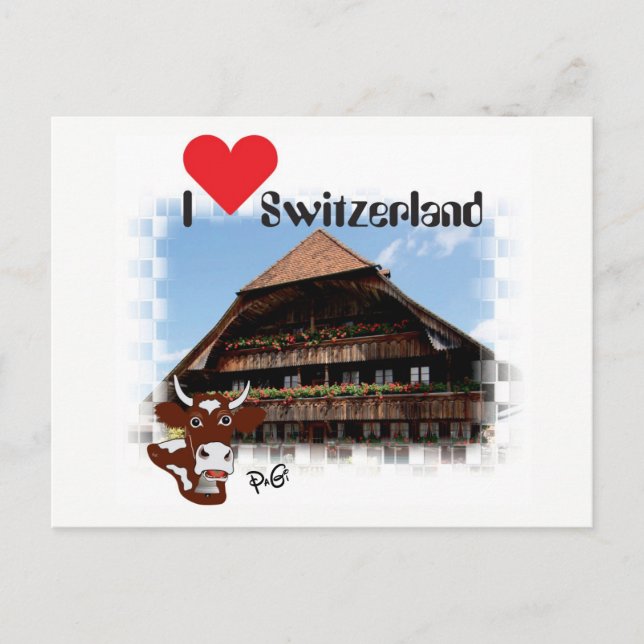 I love Switzerland Postkarte Postcard (Front)