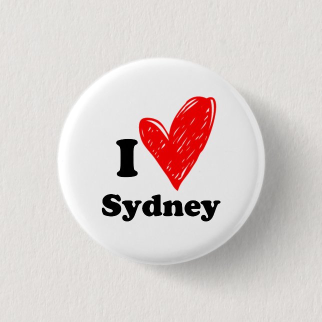 I love Sydney 3 Cm Round Badge (Front)