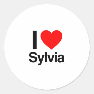 i love sylvia classic round sticker