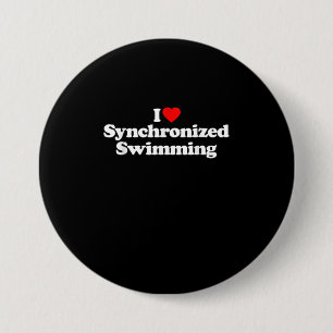 I Love Synchronised Swimming Heart Souvenir Funny 7.5 Cm Round Badge