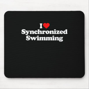 I Love Synchronised Swimming Heart Souvenir Funny Mouse Mat
