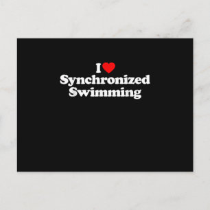 I Love Synchronised Swimming Heart Souvenir Funny Postcard