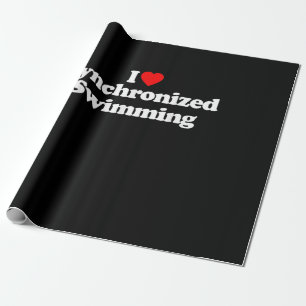 I Love Synchronised Swimming Heart Souvenir Funny Wrapping Paper