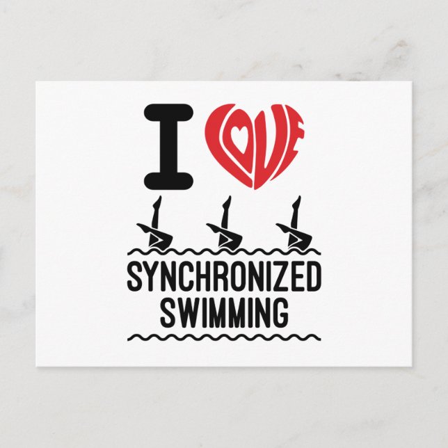 I Love Synchronised Swimming Postcard (Front)