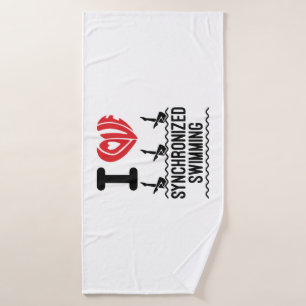 I Love Synchronized Swimming Bath Towel