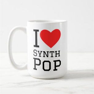 I love synth pop square sticker coffee mug