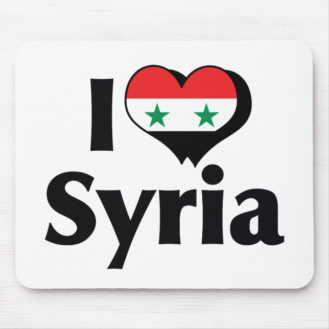 I Love Syria Flag Mouse Mat (Front)