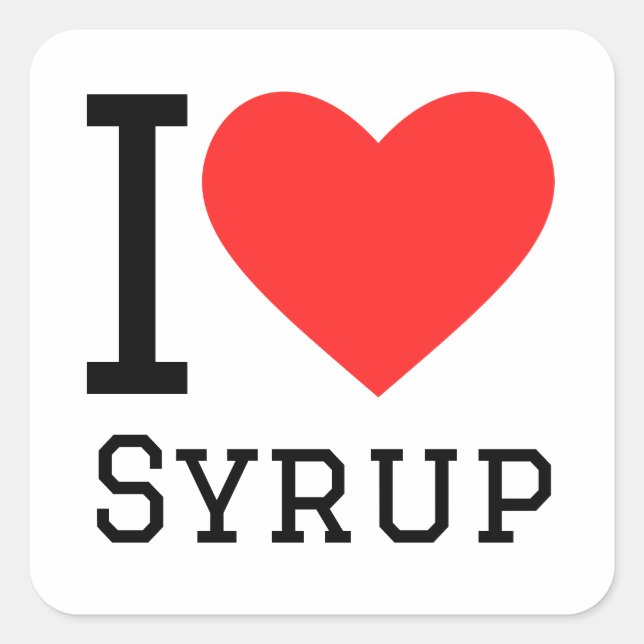 I love syrup square sticker (Front)