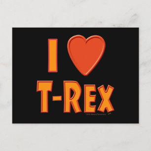 I Love T-Rex Tyrannosaurus Rex Dinosaur Lovers Postcard