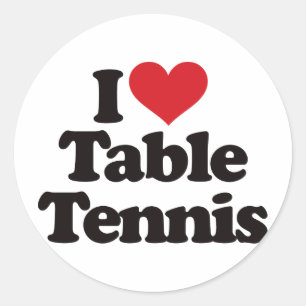 I Love Table Tennis Classic Round Sticker