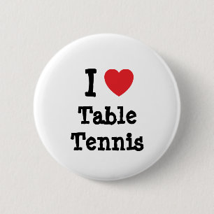 I love Table Tennis heart custom personalised 6 Cm Round Badge