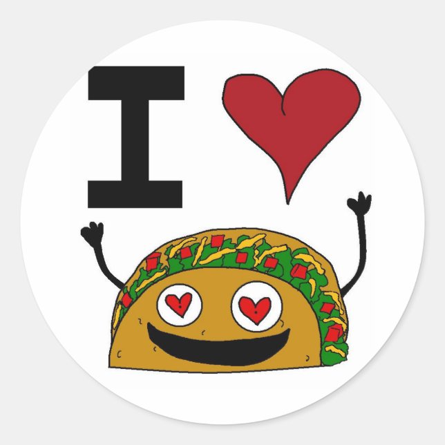 I Love Taco Stickers (Front)
