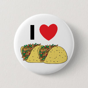 I Love Tacos 6 Cm Round Badge