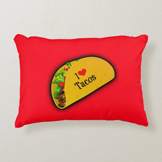 I Love Tacos Decorative Cushion (Front)