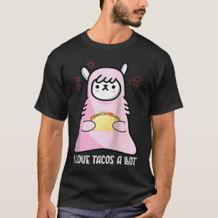 I Love Tacos Valentine's Day Taco Bar Cute Llama R T-Shirt
