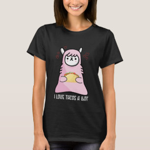 I Love Tacos  Valentine's Day Taco Bar Cute Llama T-Shirt