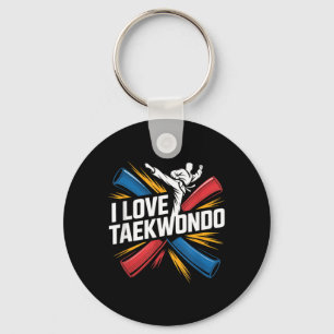 I Love Taekwondo Martial Arts Spirit Key Ring