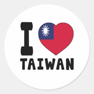 I Love Taiwan Classic Round Sticker
